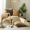 Corduroy Throw Pillow Covers 18x18, Set of 4 Multi-Color Matching Square Soft Throw Pillow Cases Modern Stripes Couch Pillows for Living Room Home Bedroom Sofa Car Office Decor, 45x45cm/Brown